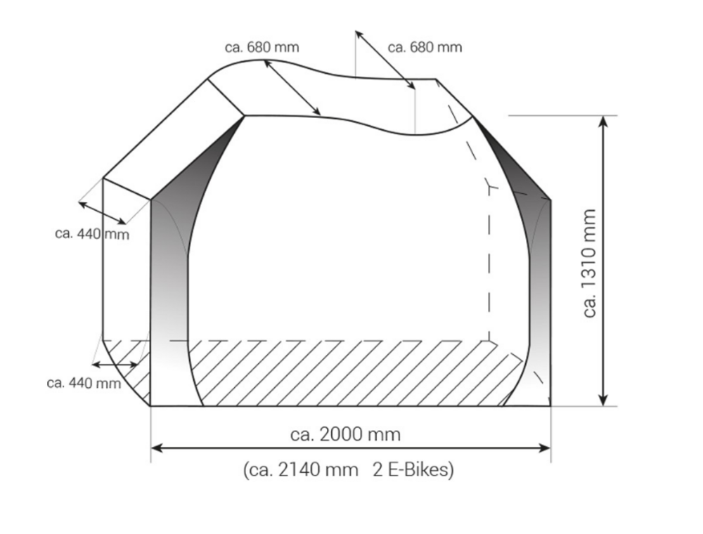 Sykkeltrekk Universal Zwoo for 2 El-sykler Grå