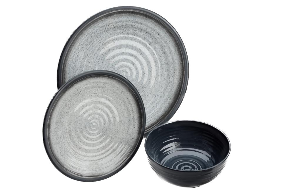 Servise Granite Grey Melamin 12 deler