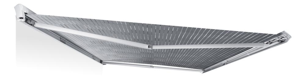 PerfectWall PW 1500 Markise Hvit kassett 5,00x2,50 m Horizon grey