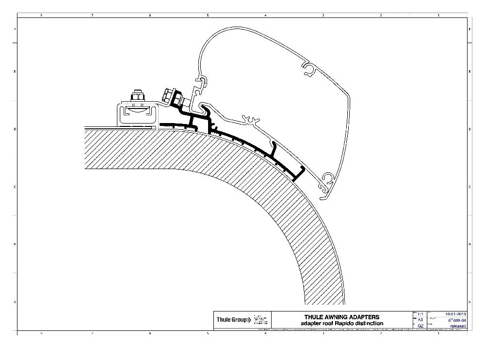 Adapter tak Thule 5,0m Rapido Distinction 2015->