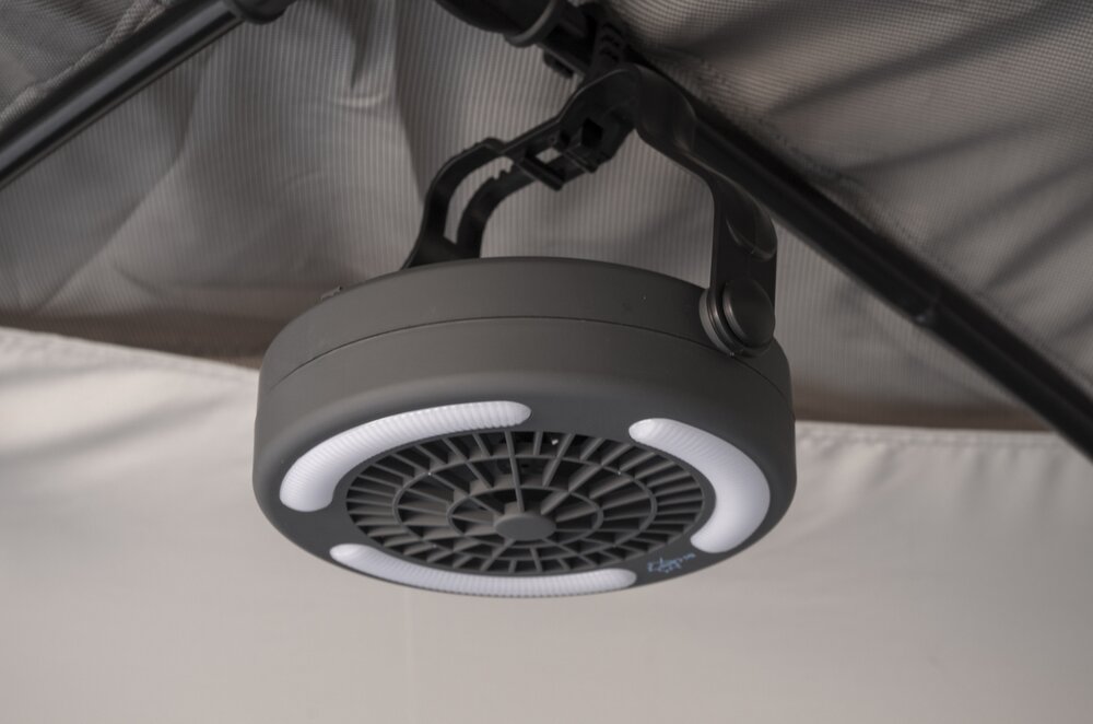 Lampe LED Bo Camp med vifte