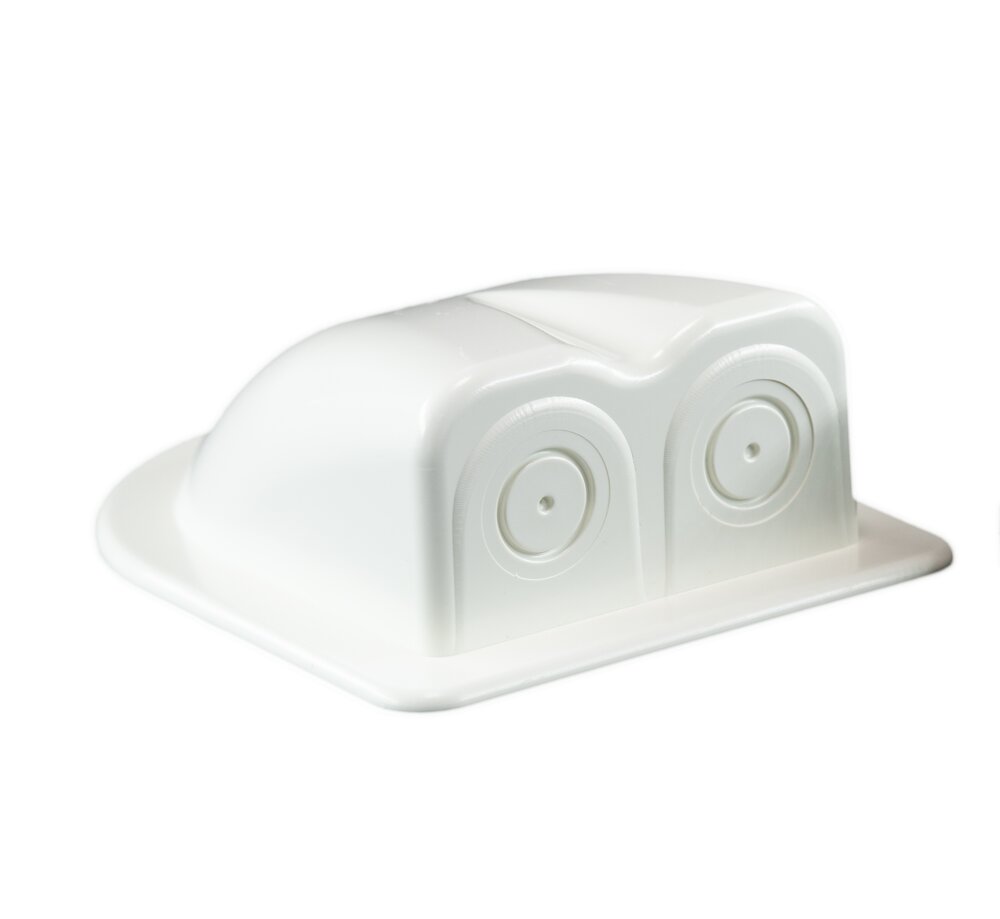 Takgjennomføring hvit m/2 hull til solcellepanel