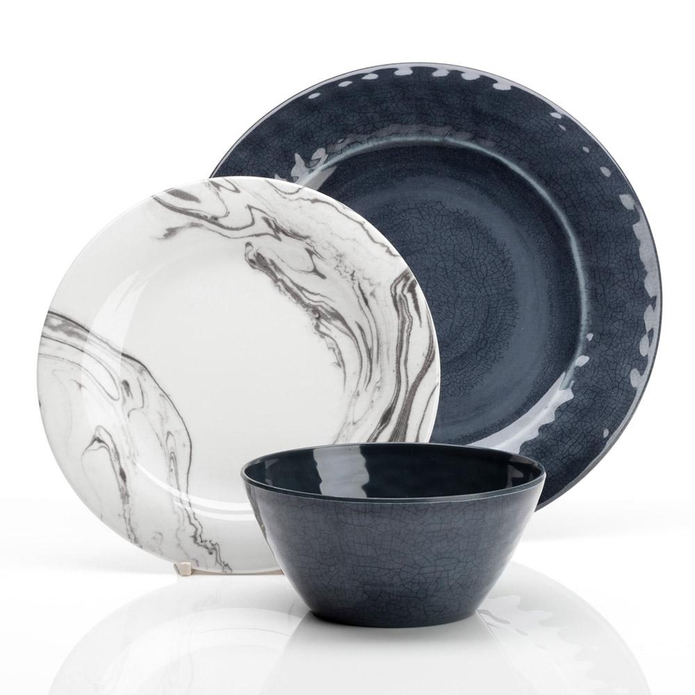 Servise Grey Marble 12 deler