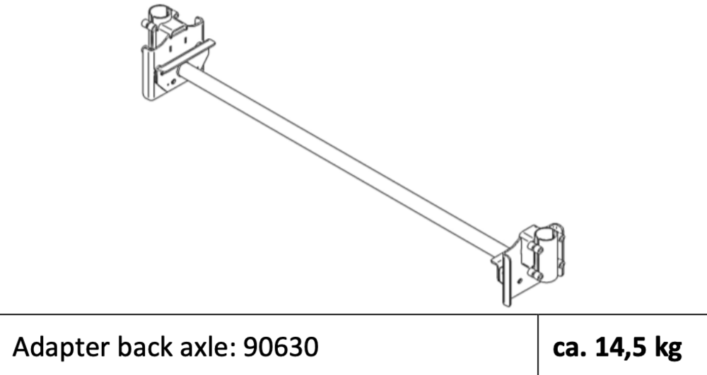Adapter back axle: 90630 - Vekt: 14,5 kg