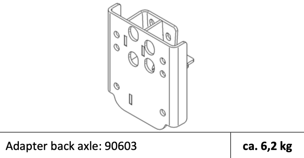 Adapter back axle: 90603 - Vekt: 6,2 kg