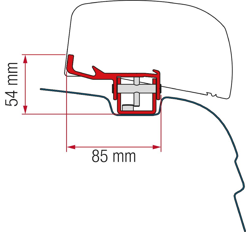 Kit VWT5/T6 Markiseadapter Svart