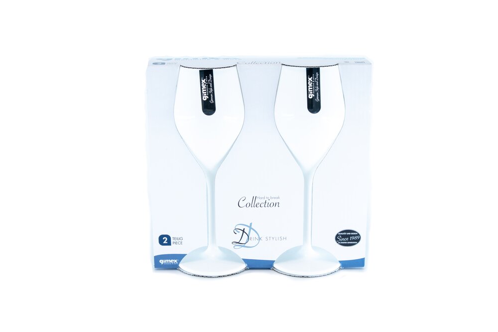 Vinglass Eleganza Hvit 2 stk