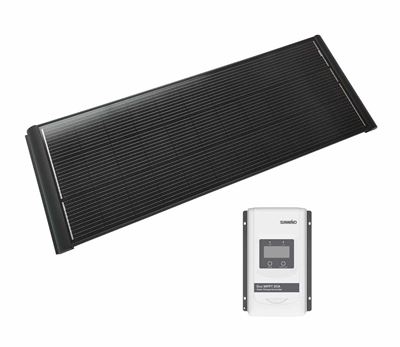 Solcellepakke Arpina komplett m/brakett og Duo regulator 185 W Svart