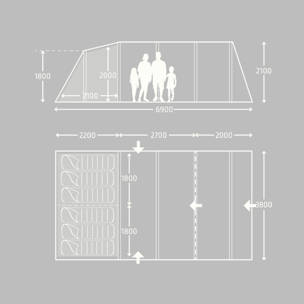 Hayling 6 AIR Familietelt luftfylt