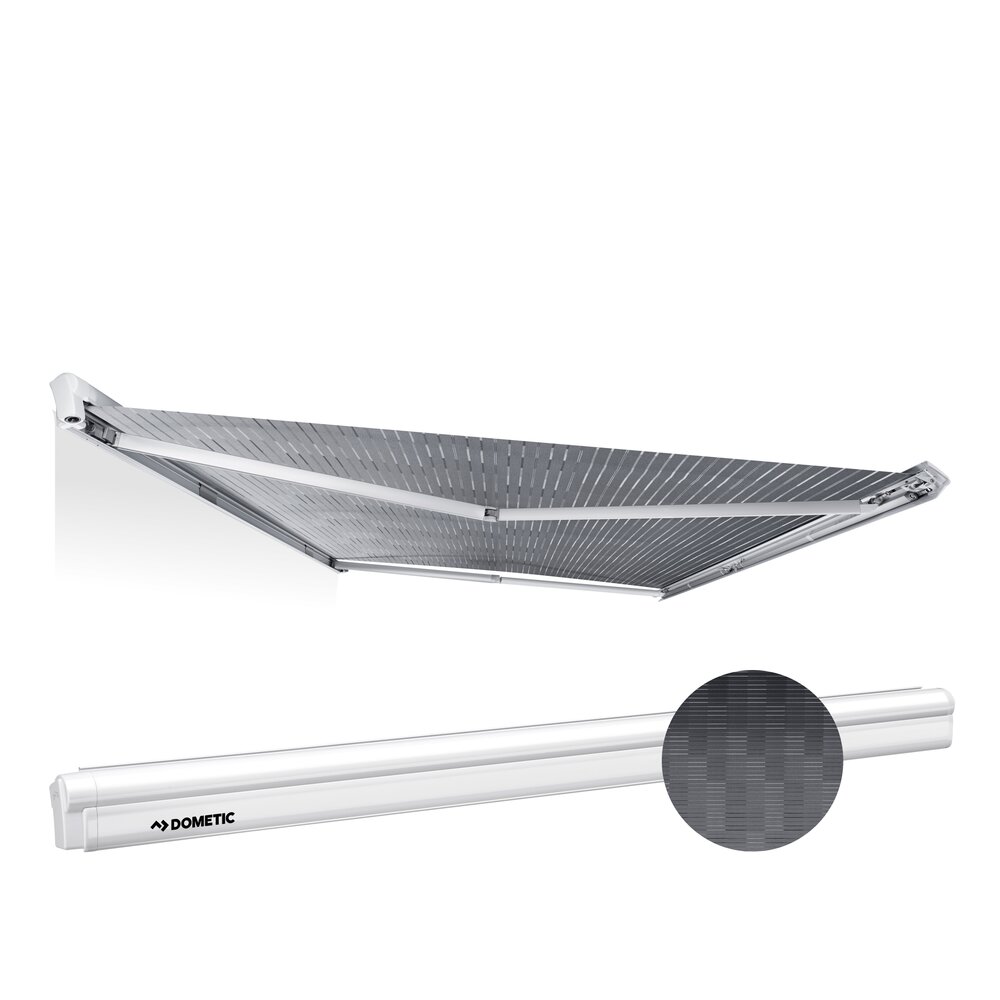 PerfectWall Markise PW 1500 5,50 x 2,75 m, Horizon Grey, White 12V