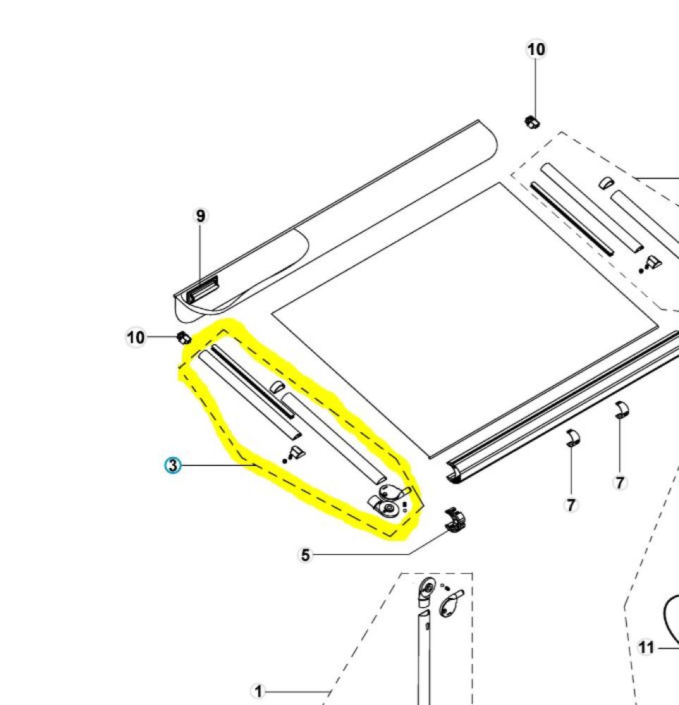 Side pole Revo Zip 350 Venstre