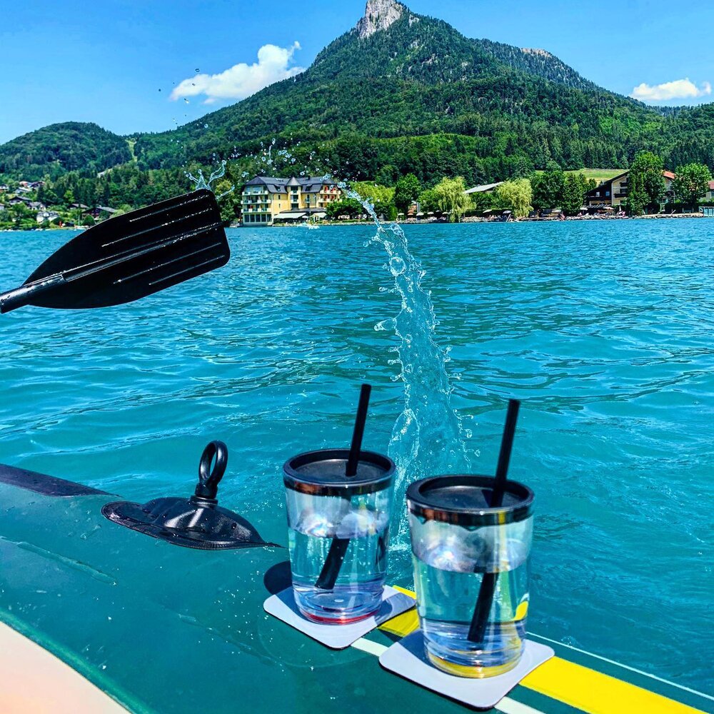 Magnetisk glass - Drikkeglass 25 cl. blå bunn pk a 2 stk