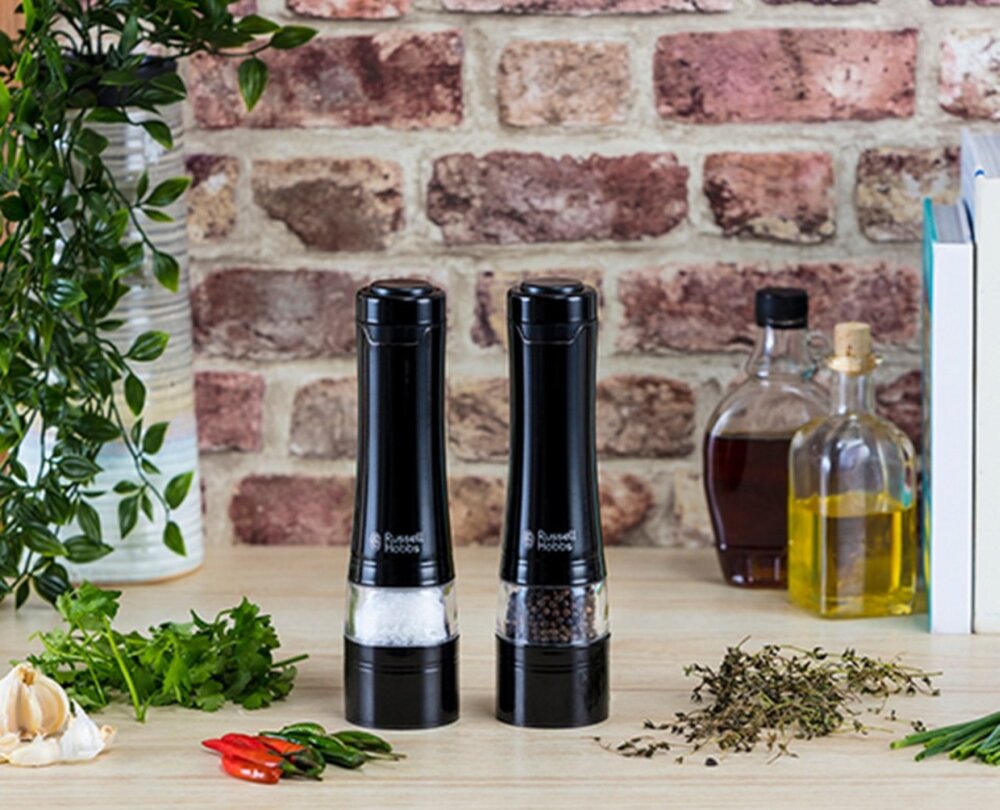 Salt og pepperkvern batteridrift svart