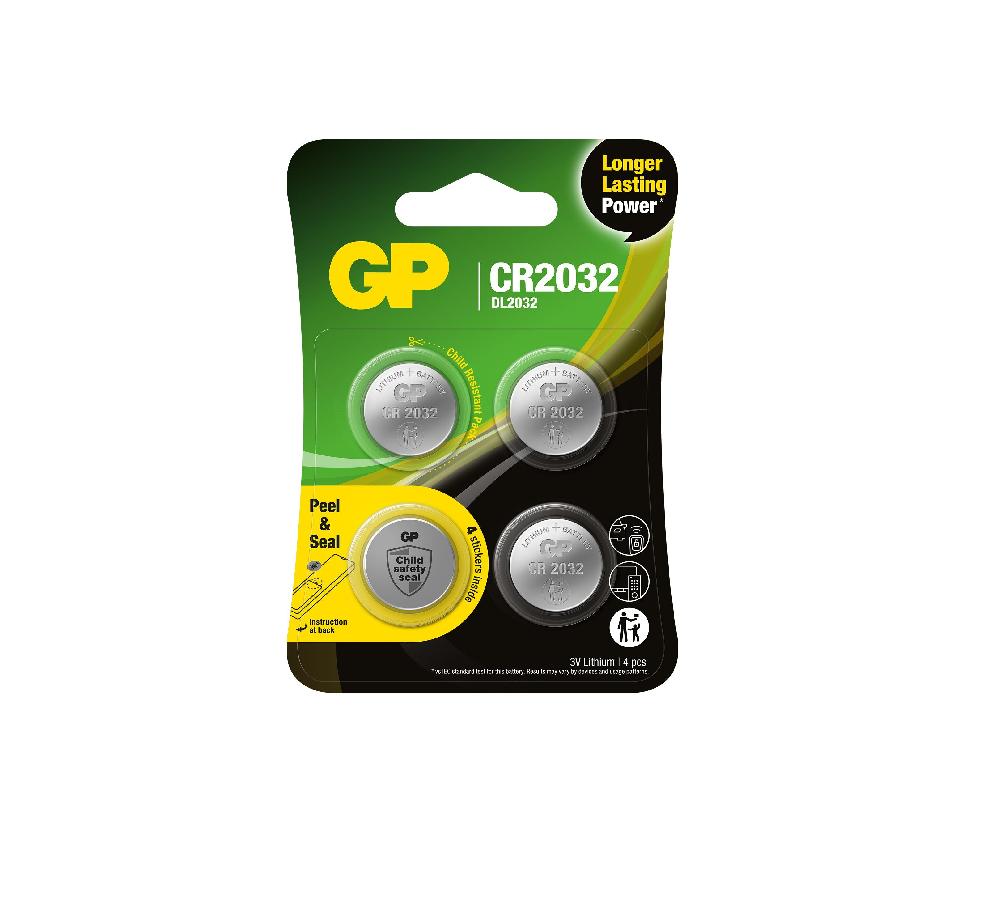 Lithiumbatteri GP CR 2032 3 V 4pk