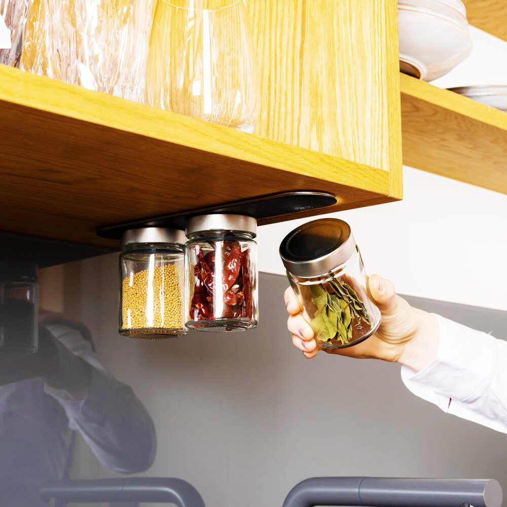 Magnetisk oppbevaringsglass 192 ml 3 stk, inkl magnetstripe 25 cm