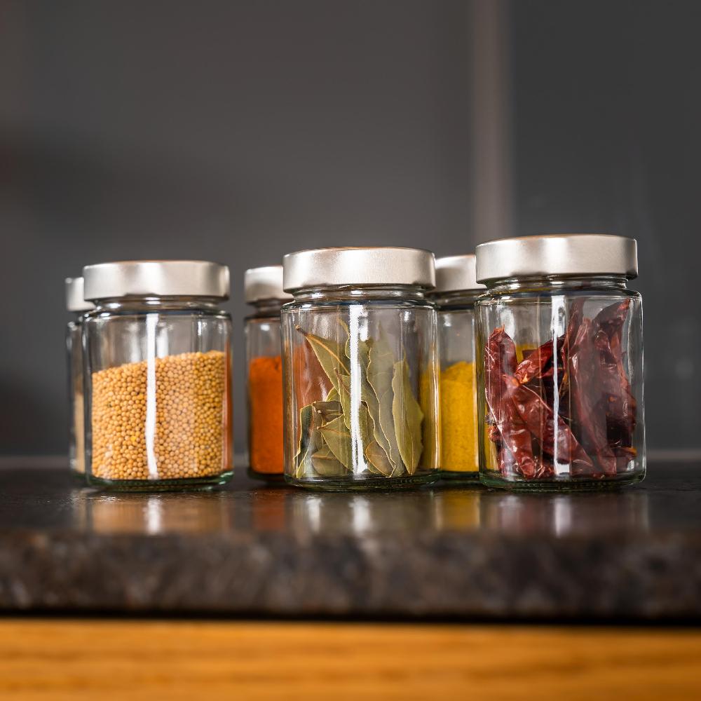 Magnetisk oppbevaringsglass 192 ml 3 stk, inkl magnetstripe 25 cm