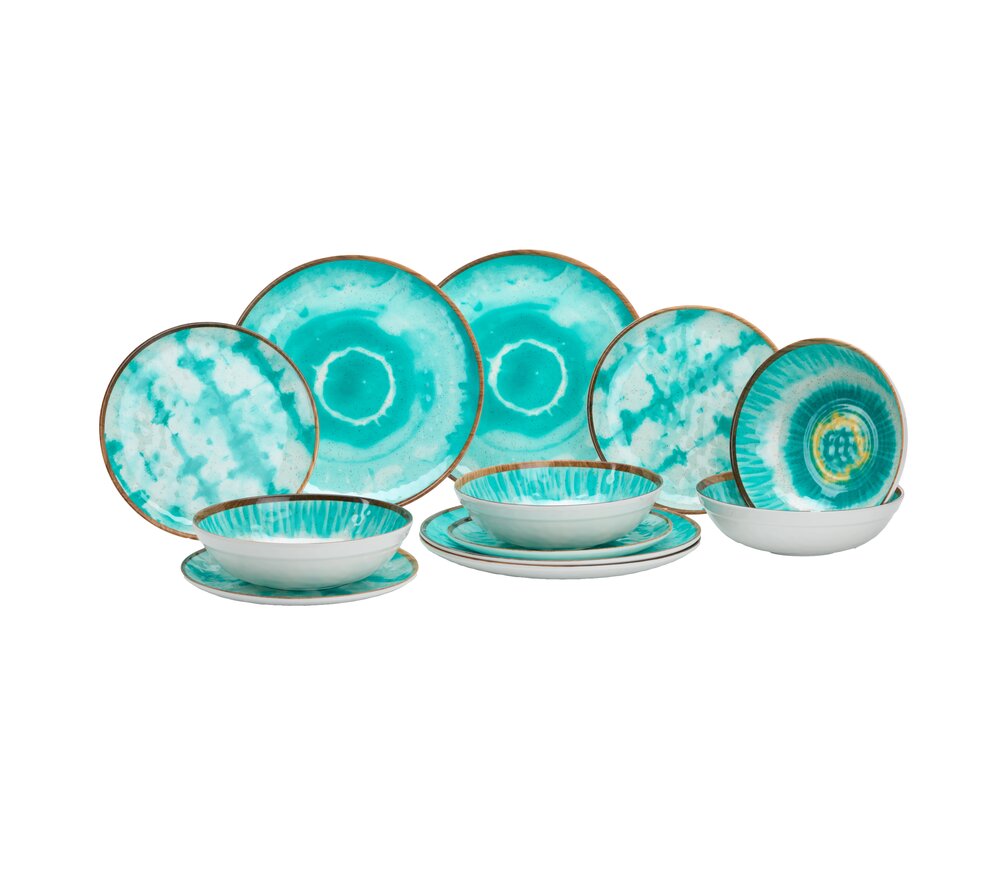 Servise Boho Dream Turkis Melamin 12 deler
