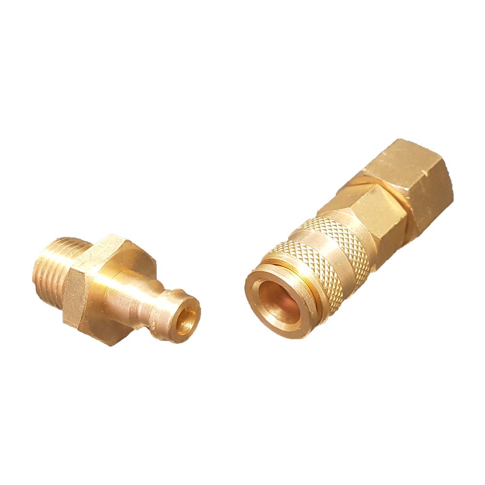 Hurtigkobling gass click-on 1/4" gjenger til 1/4" gjenger