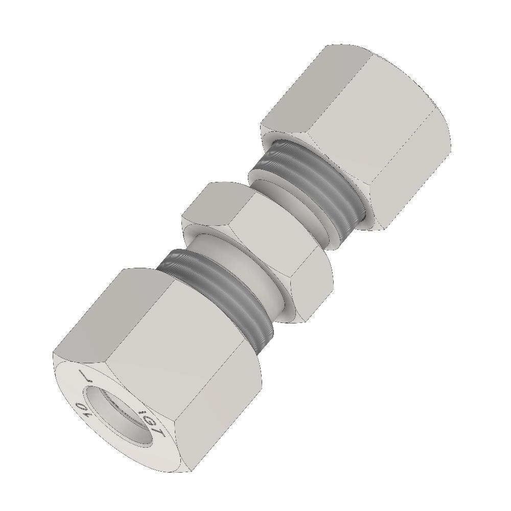 Kobling rør 10 mm inn - 8 mm ut