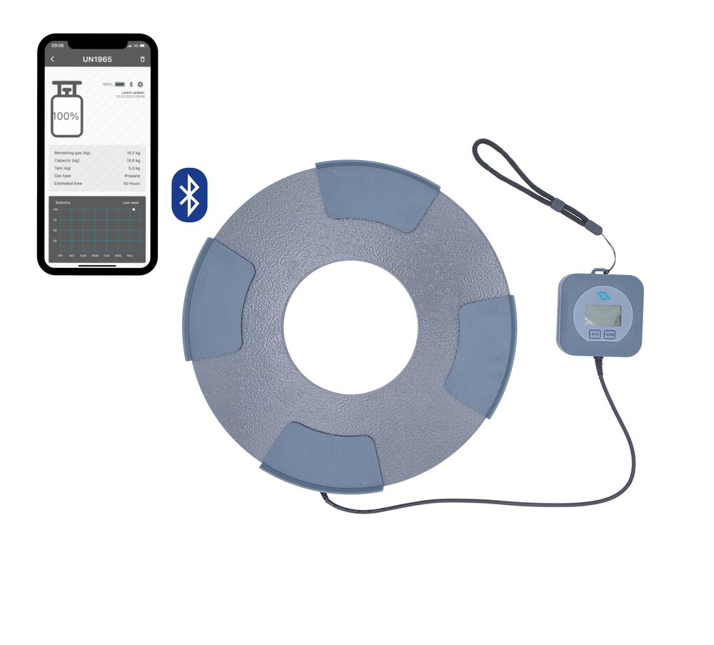 Nivåmåler Gassflaske Display og Bluetooth