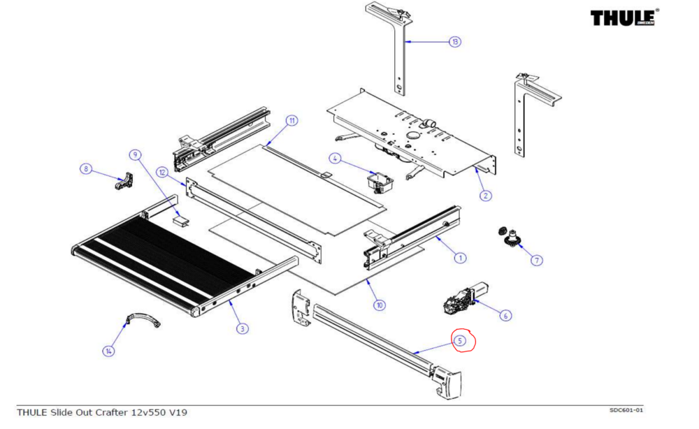 Reservedel Front Protection Slide Out Thule