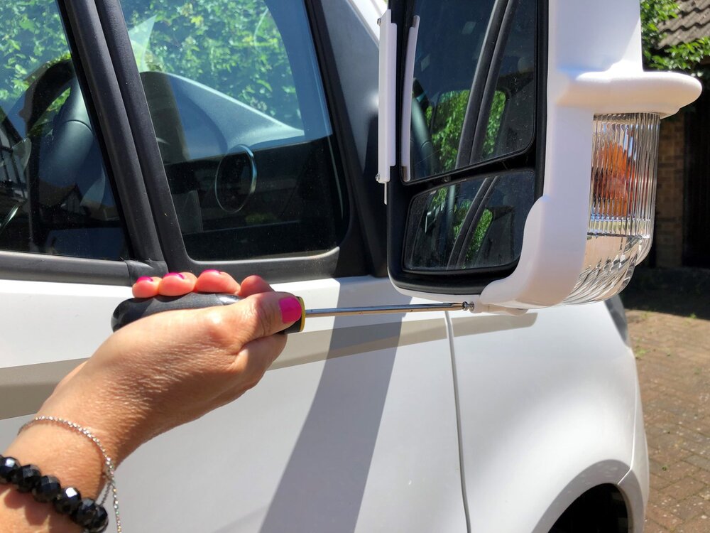 Speilbeskytter tvilling arm til Mercedes Sprinter hvit 2 stk