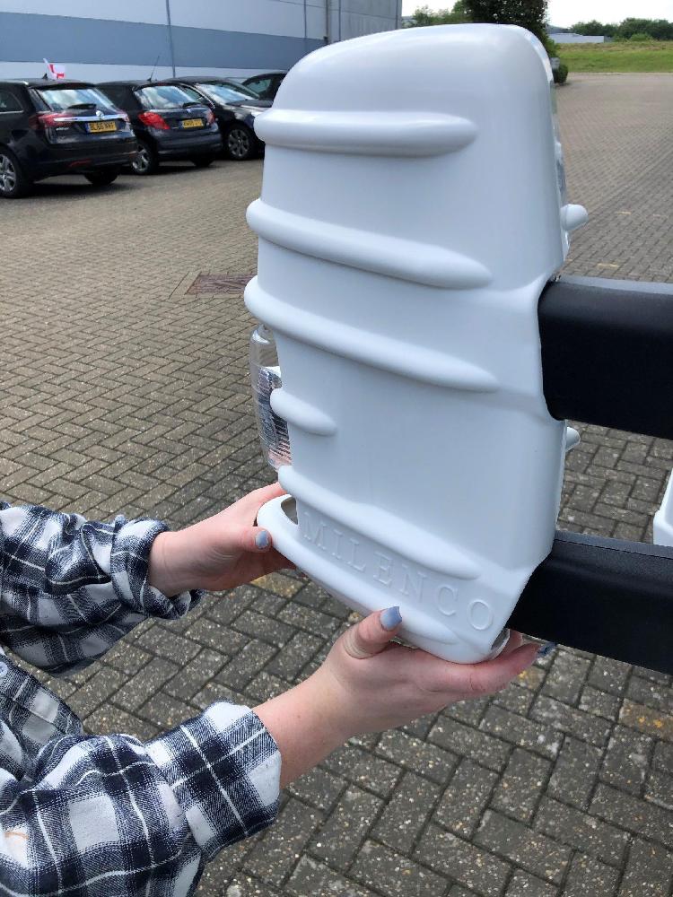 Speilbeskytter tvilling arm til Ford Transit hvit 2 stk