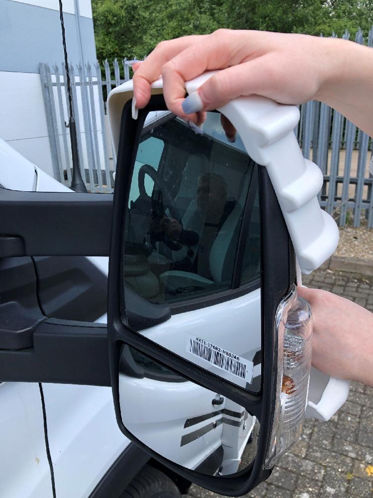 Speilbeskytter tvilling arm til Ford Transit hvit 2 stk