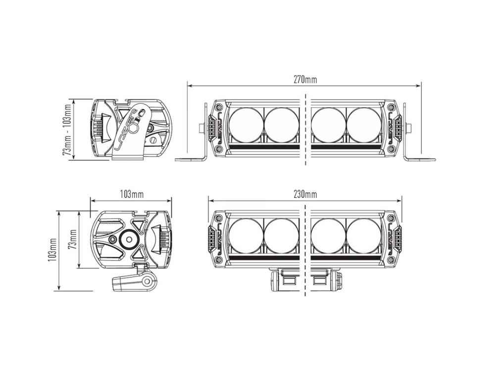 Fjernlys Triple-R4 750 Standard