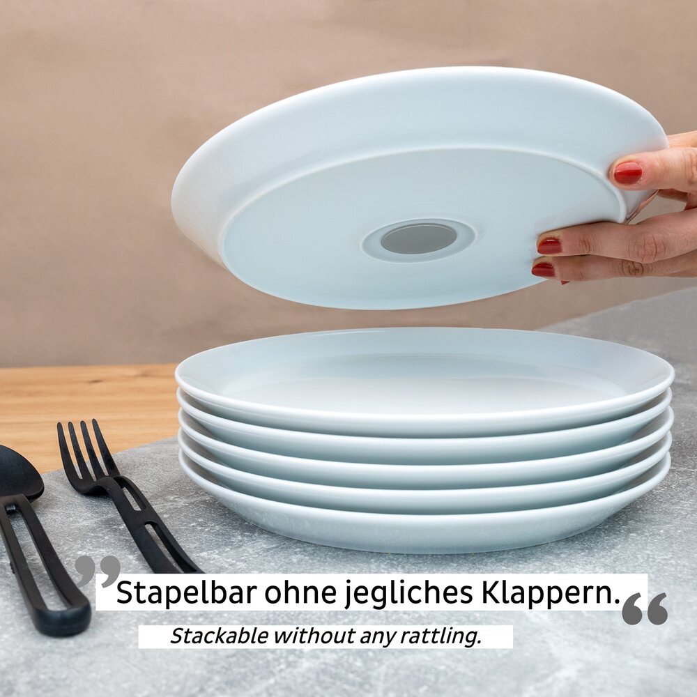 Magnetisk tallerken - Porselen Ø 23 cm hvit 2 stk