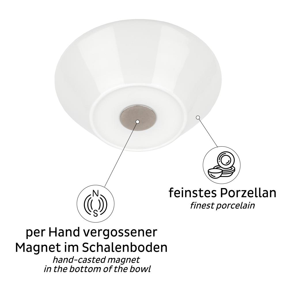 Magnetisk Bolle - Porselen Ø 16 cm hvit 2 stk 