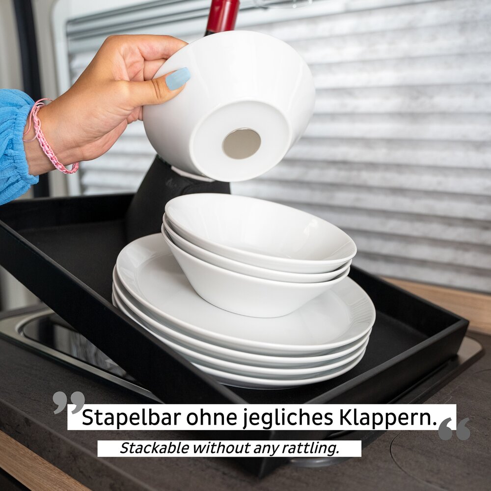 Magnetisk Bolle - Porselen Ø 16 cm hvit 2 stk 