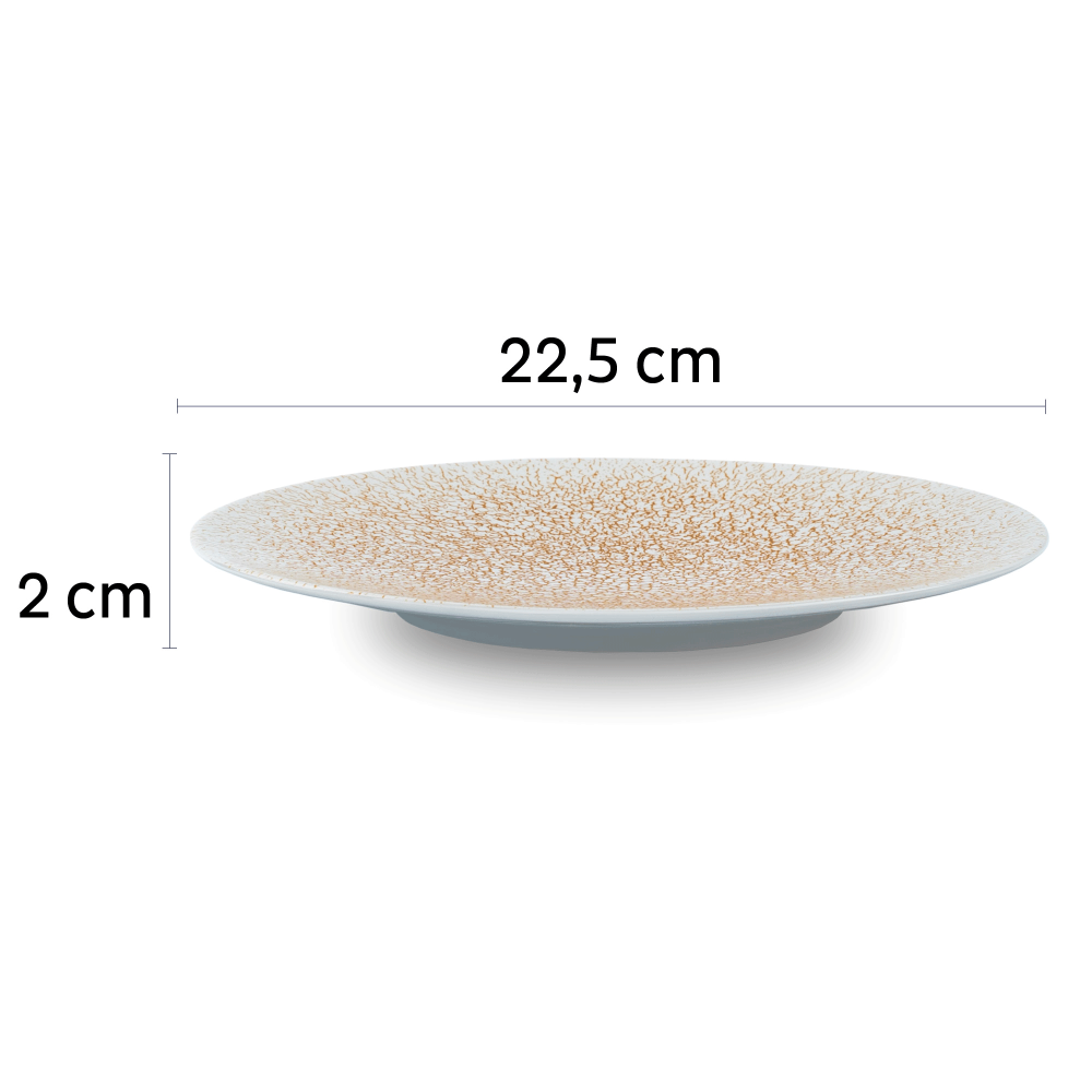 Magnetisk frokosttallerken - Porselen Ø 22,5 cm aprikos 2 stk