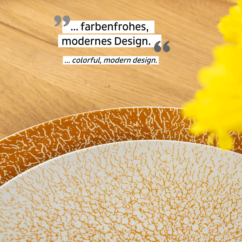 Magnetisk frokosttallerken - Porselen Ø 22,5 cm aprikos 2 stk