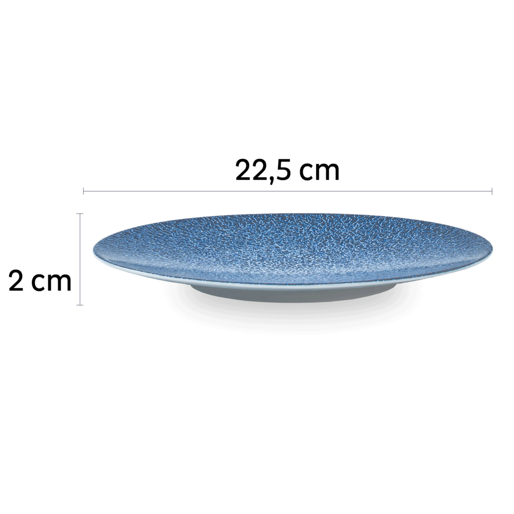 Magnetisk frokosttallerken - Porselen Ø 22,5 cm ocean 2 stk