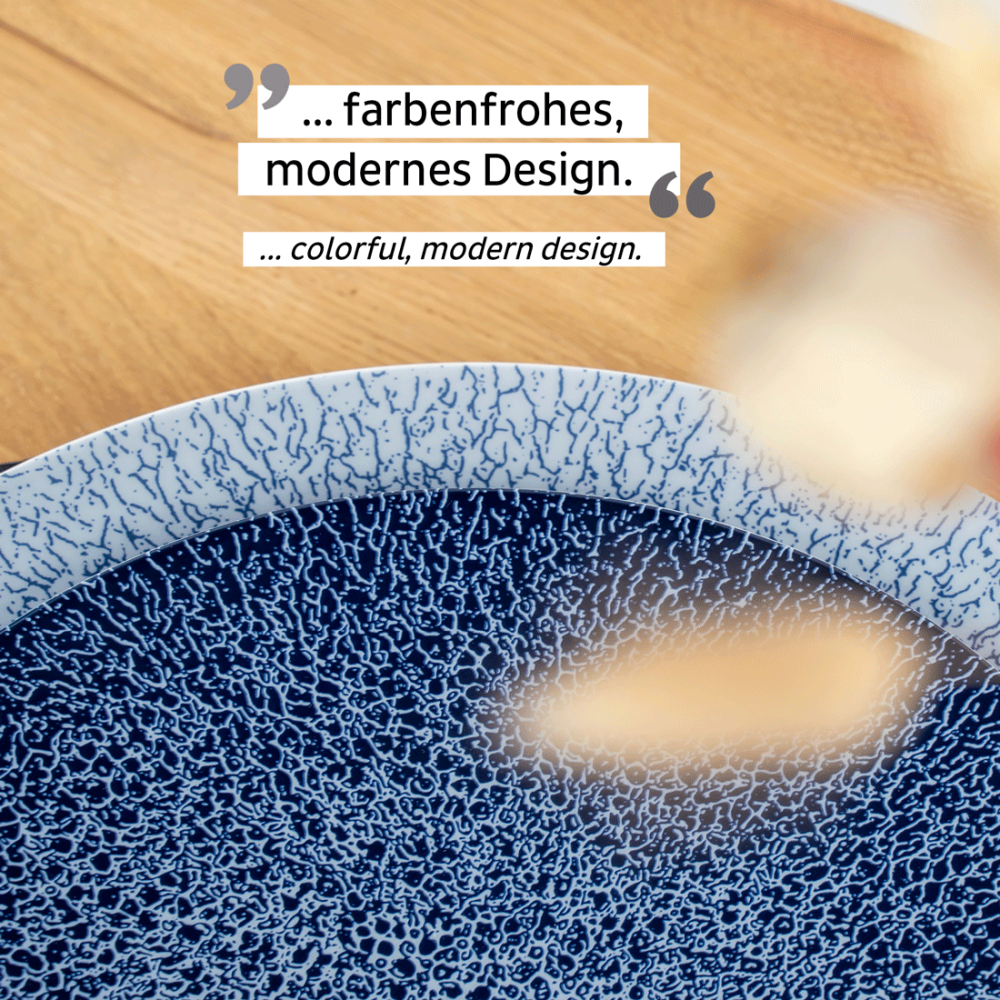 Magnetisk frokosttallerken - Porselen Ø 22,5 cm ocean 2 stk