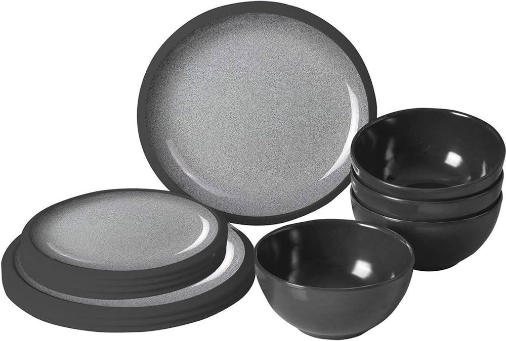 Servise Midday Granyte Grå Melamin 12 deler