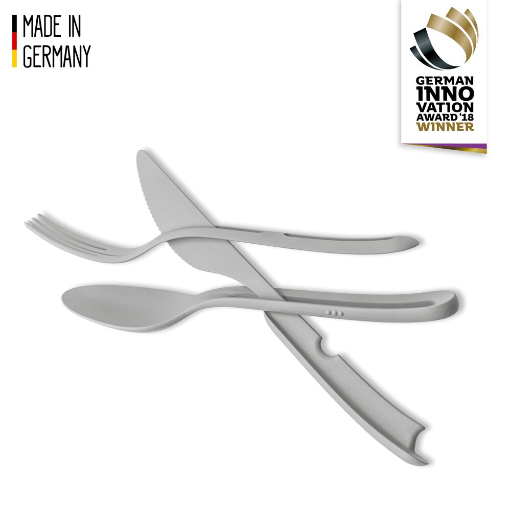 Bestikksett Cutlery set 3 deler grå Silwy