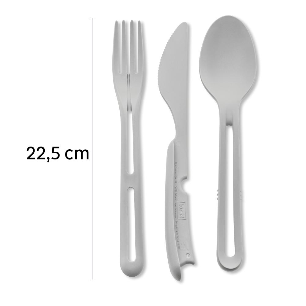 Bestikksett Cutlery set 3 deler grå Silwy