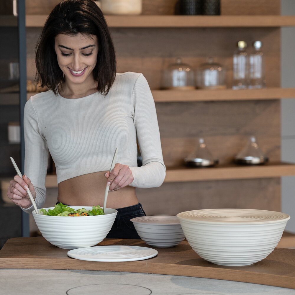 Skål med lokk Tierra XL melkehvit Guzzini (