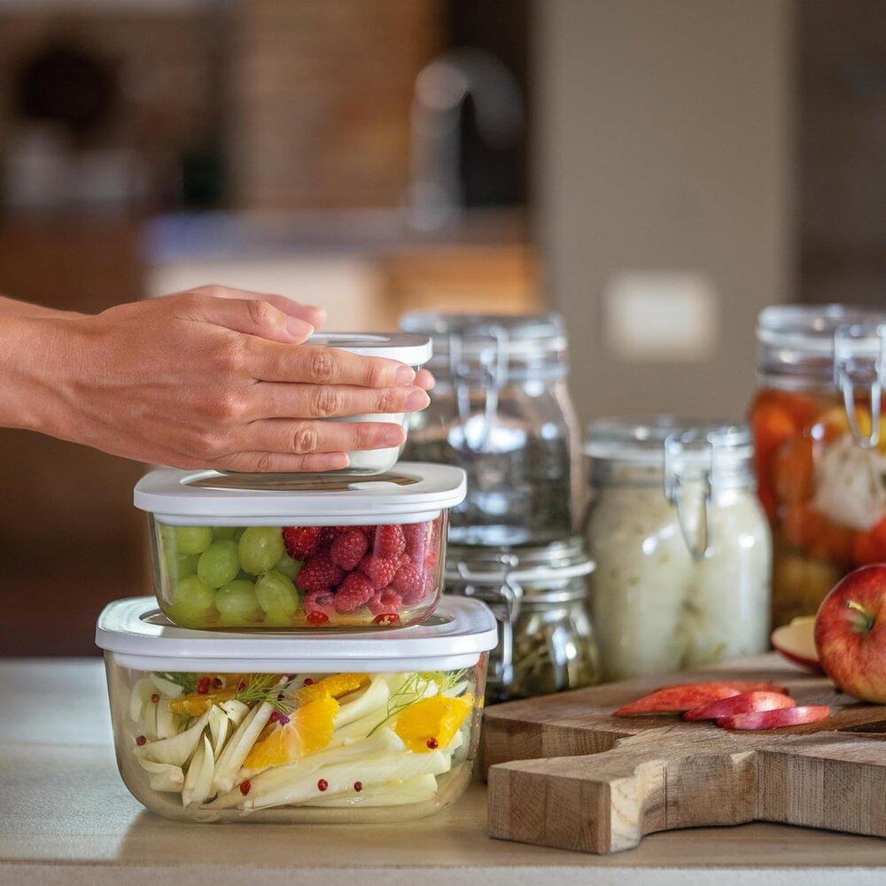 Bollesett med lokk Store&amp;More Glass transpa