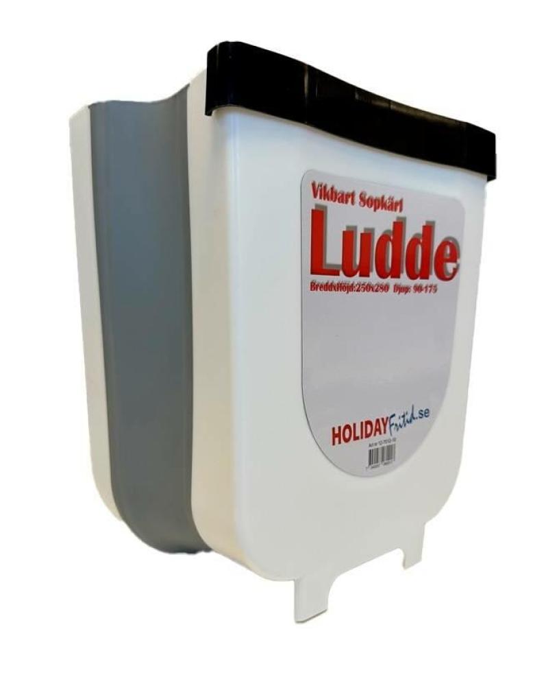 Søppelbøtte Ludde sammenleggbar hvit/grå