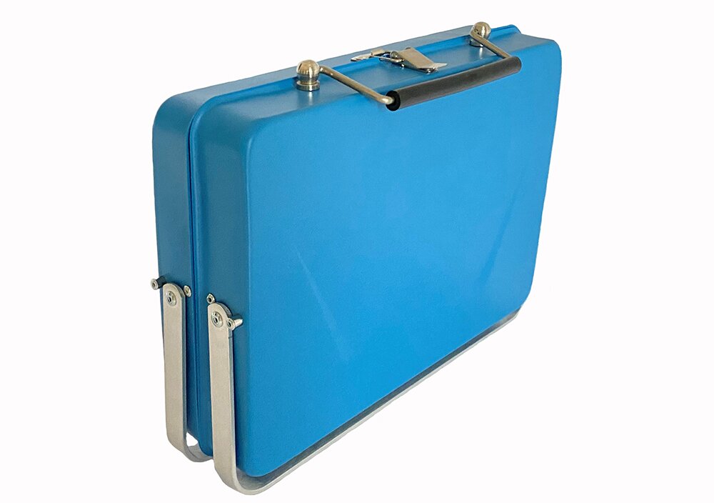 Kullgrill i koffert blå