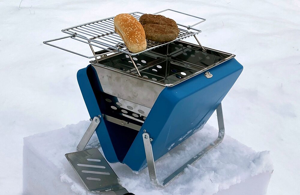 Kullgrill i koffert blå