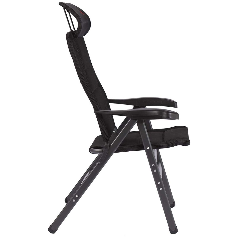 Campingstol Air Deluxe 3D XL med nakkestøtte svart