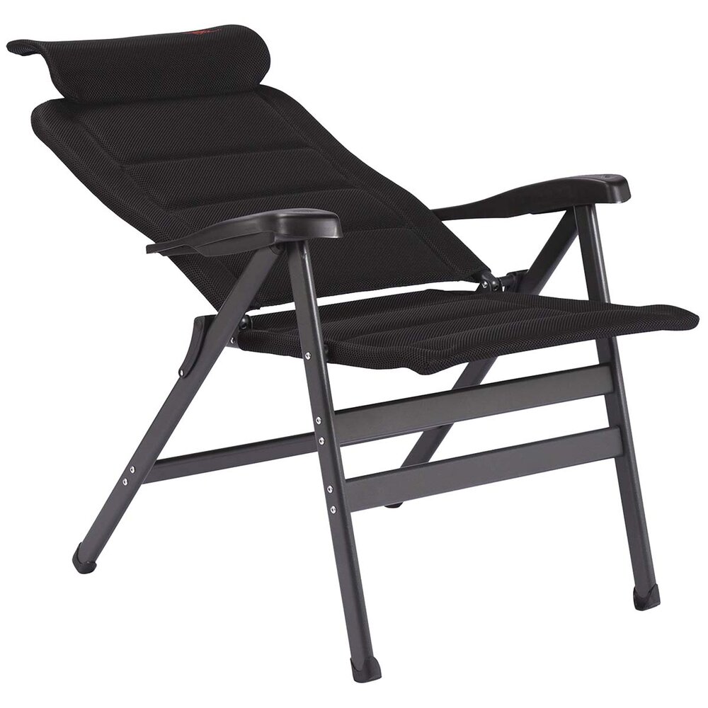 Campingstol Air Deluxe 3D XL med nakkestøtte svart