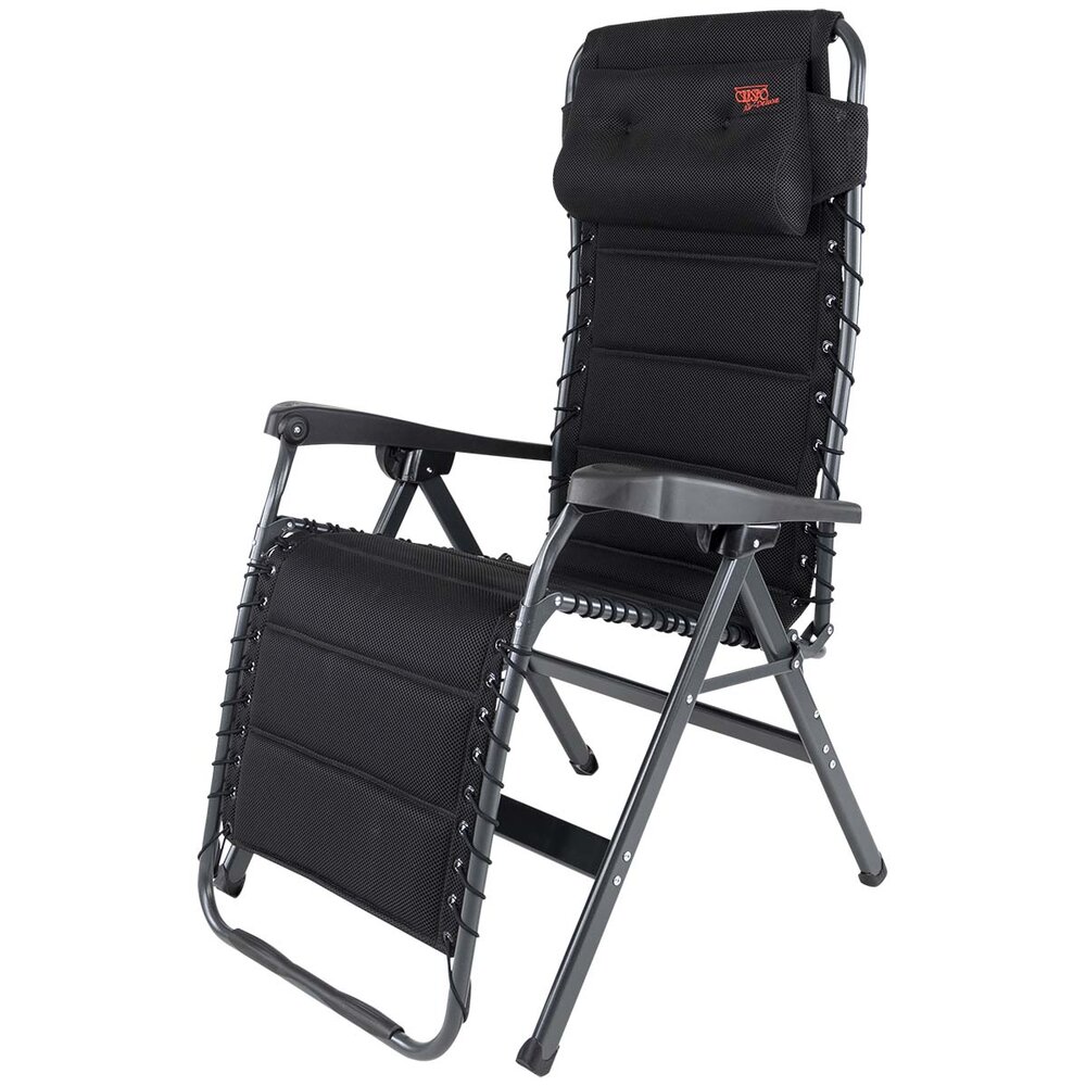 Campingstol Air Deluxe Hvilestol 3D m/nakkestøtte svart