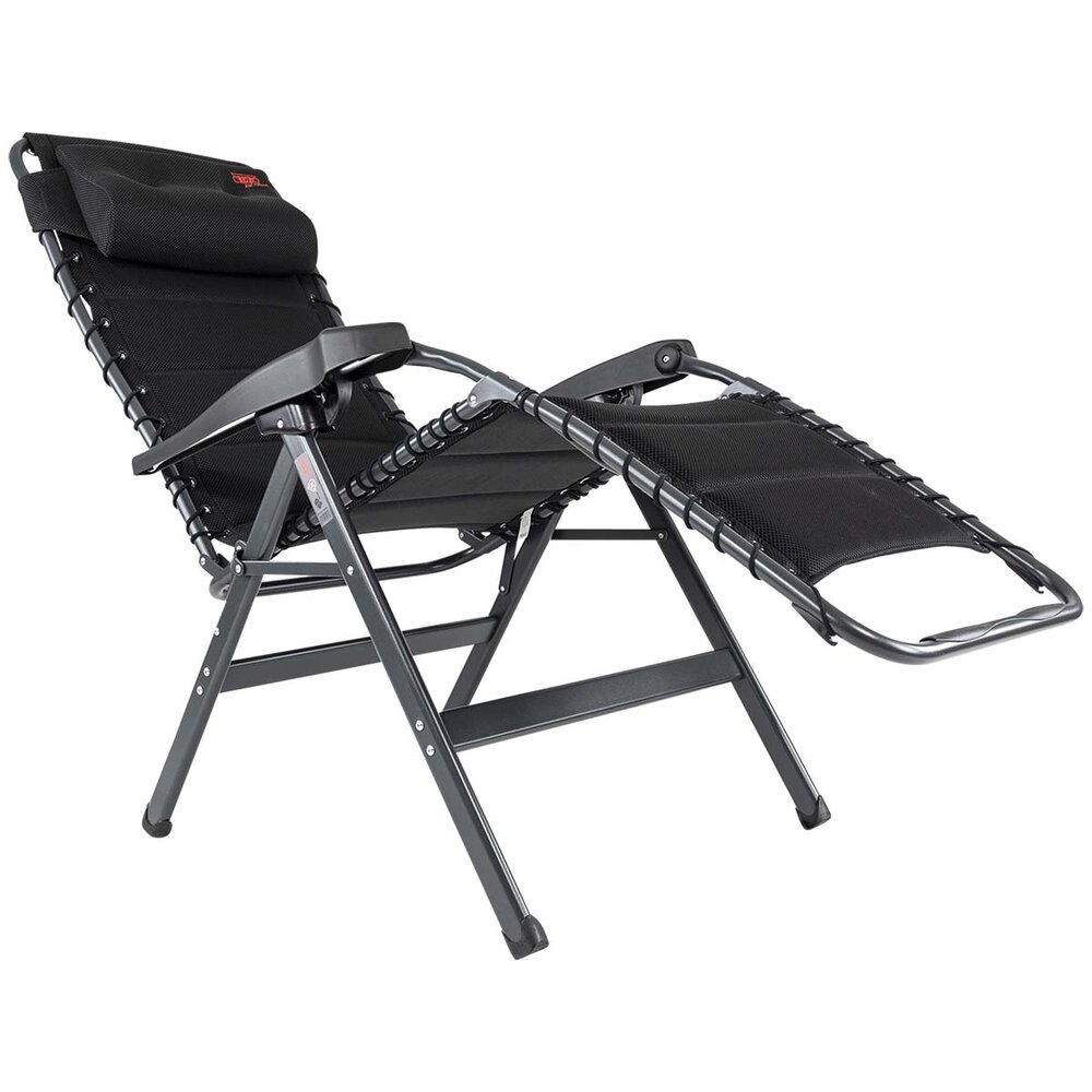 Campingstol Air Deluxe Hvilestol 3D m/nakkestøtte svart
