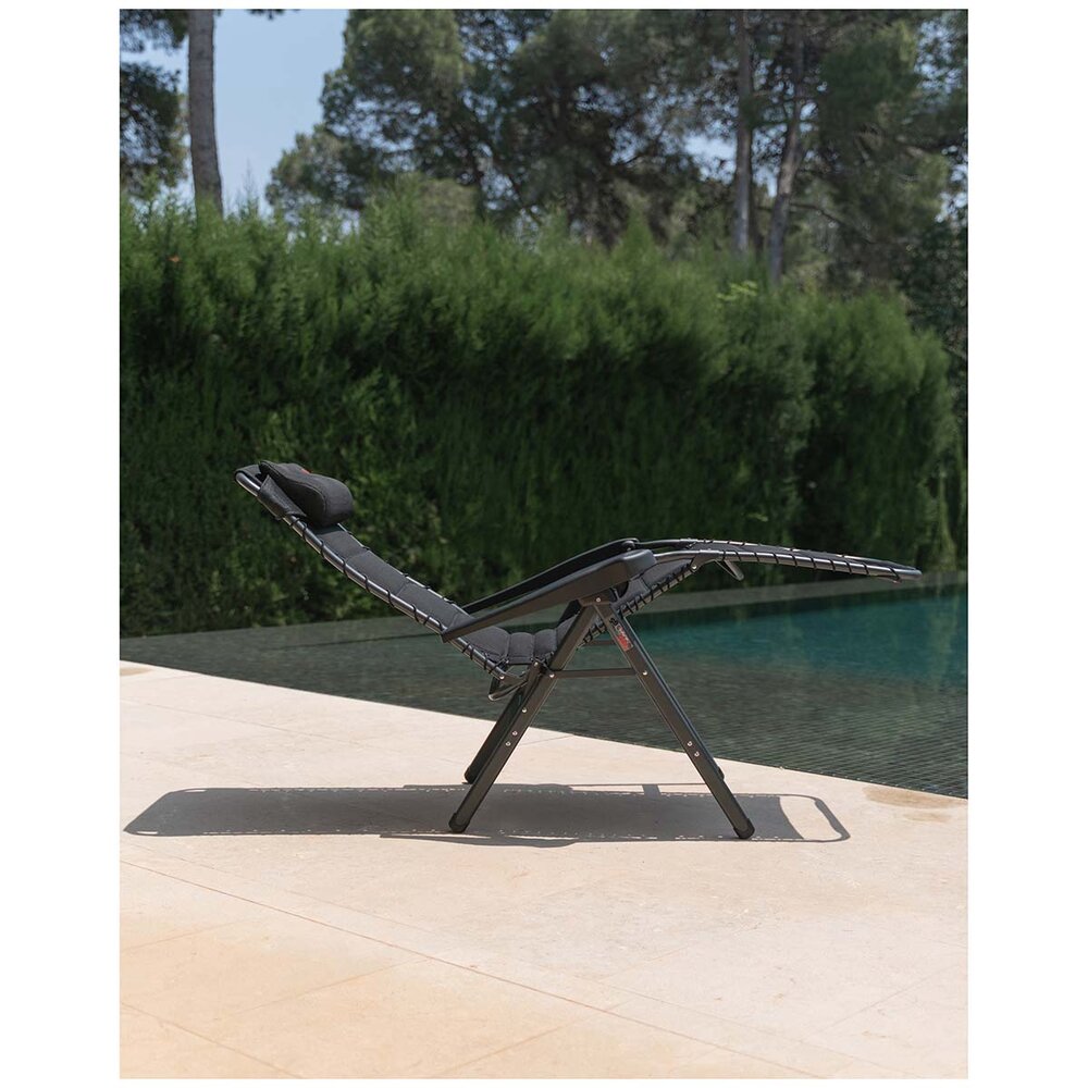 Campingstol Air Deluxe Hvilestol 3D m/nakkestøtte svart