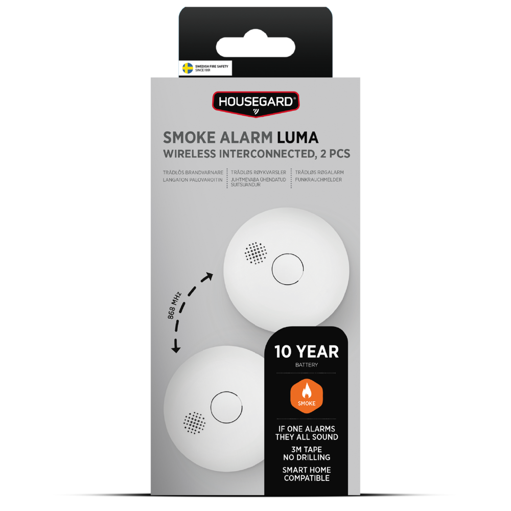 Røykvarsler Luma seriekoblet 2 pk